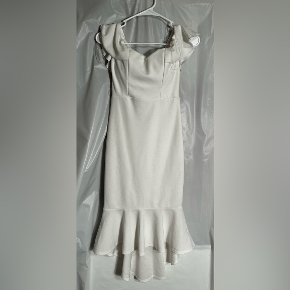 Emerald Sundae Strapless White Dress